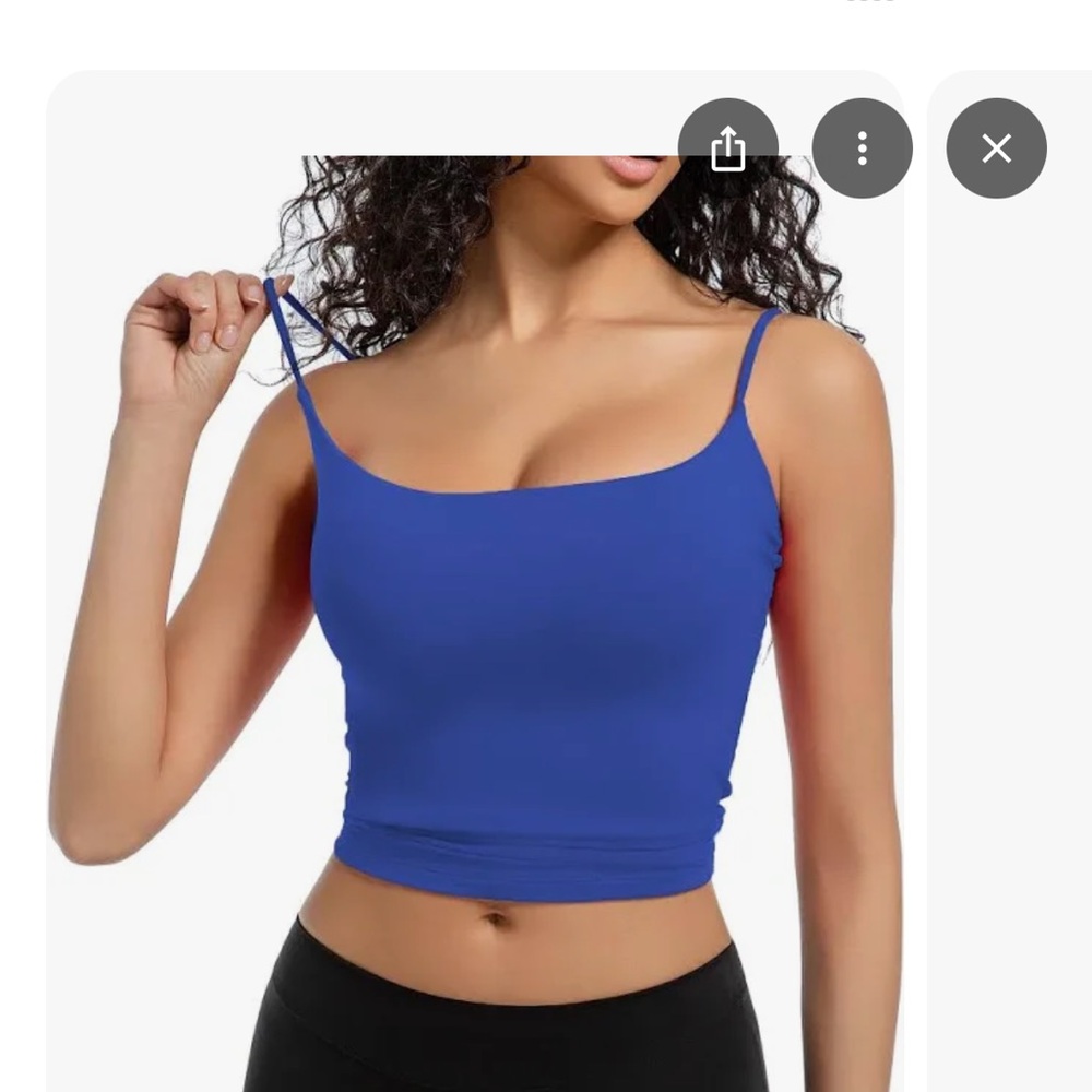 Blue Women's Strappy Top exercise cobalt blue size M